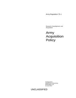 ARMY AR 70-1