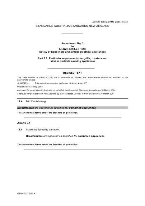 AS/NZS 3350.2.9:1999 AMDT 2