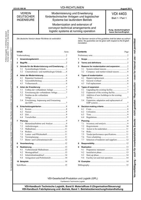 VDI VDI 4403 BLATT 1