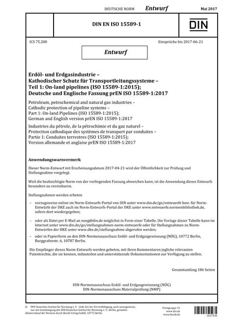 DIN EN ISO 15589-1 - DRAFT
