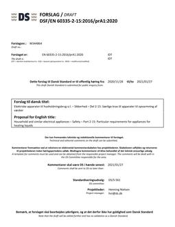 DANSK DSF/EN 60335-2-15/PRA1
