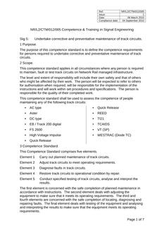 NR NR/L2/CTM/012/005 ISSUE 1