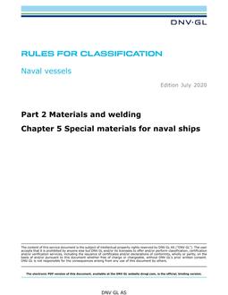 DNV DNVGL-RU-NAVAL PART 2 CHAPTER 5