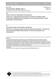 CEI EN IEC 60255-187-1