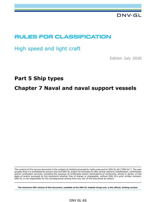 DNV DNVGL-RU-HSLC PART 5 CHAPTER 7