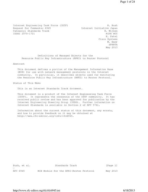 IETF RFC 6945