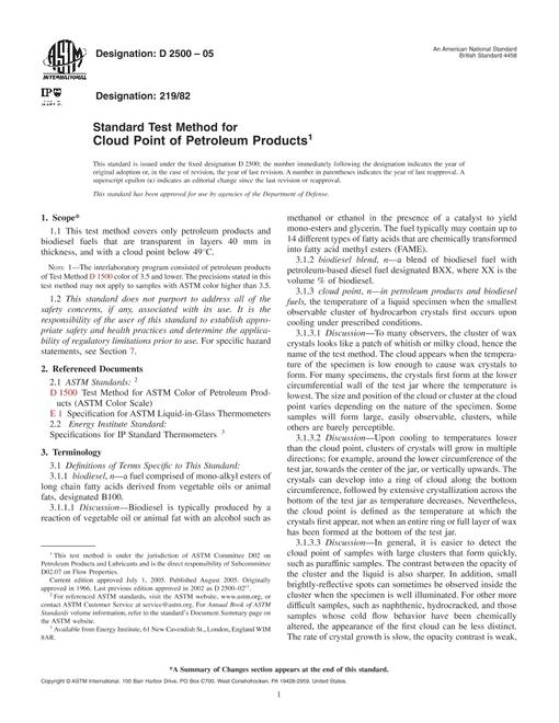 ASTM D2500-05