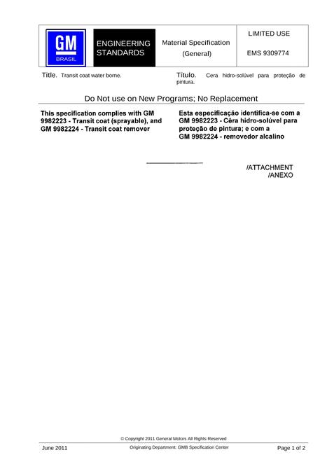 GMSA EMS 9309774