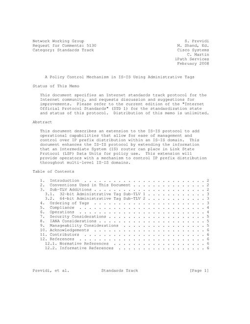 IETF RFC 5130