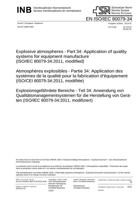 SNV SN EN ISO/IEC 80079-34