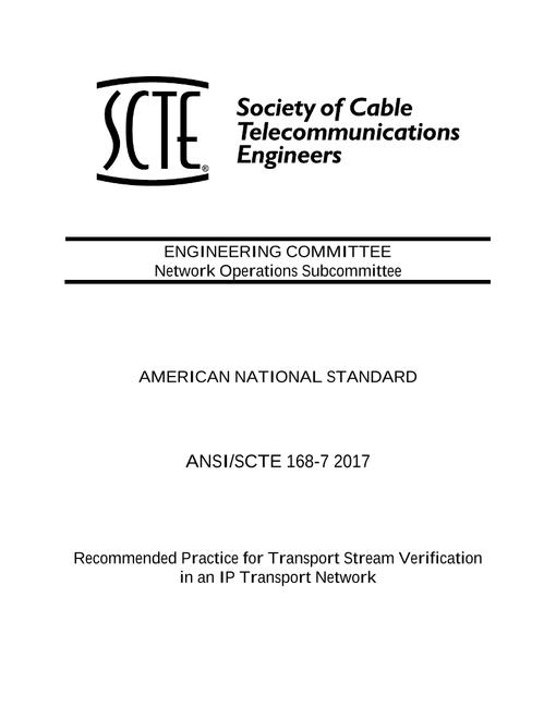SCTE 168-7 2017