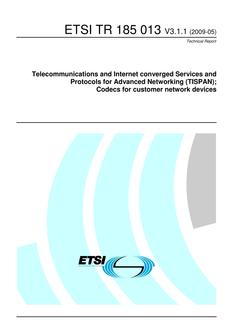 ETSI TR 185 013