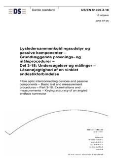 DANSK DS/EN 61300-3-18