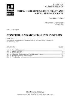 DNV DNV-RU-SHIPS/HSLC PART 4 CHAPTER 9