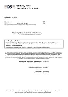 DANSK DSF/ISO/IEC FDIS 29138-1