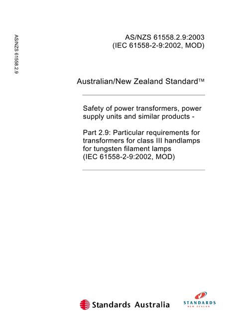 AS/NZS 61558.2.9:2003