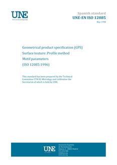 AENOR UNE-EN ISO 12085