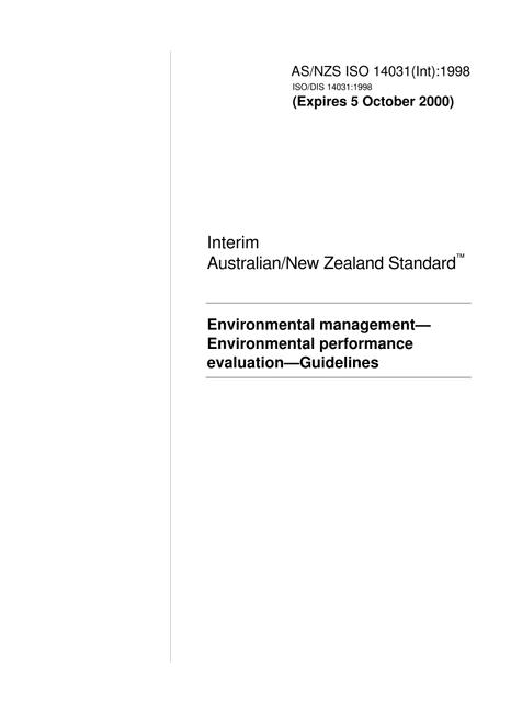 AS/NZS ISO 14031(INT):1998