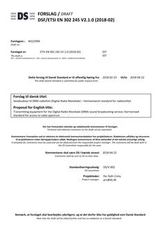 DANSK DSF/ETSI EN 302 245 V2.1.0 (2018-02)