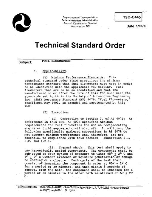 FAA TSO C44B
