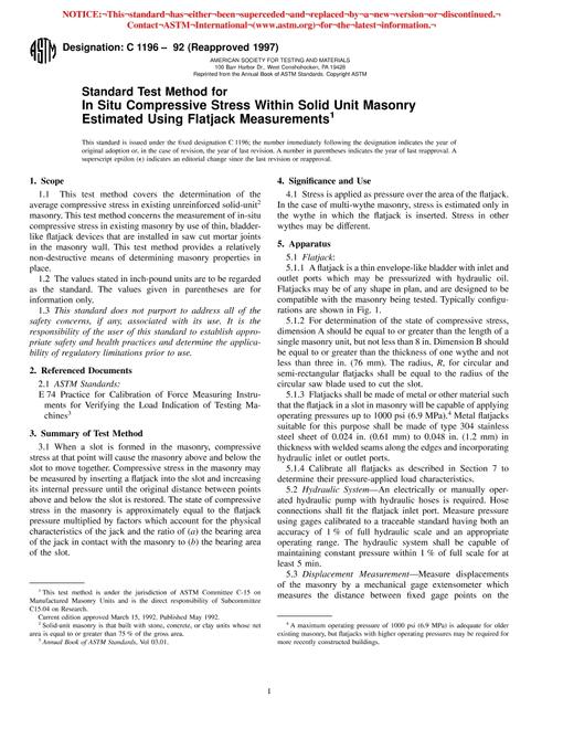 ASTM C1196-92(1997)