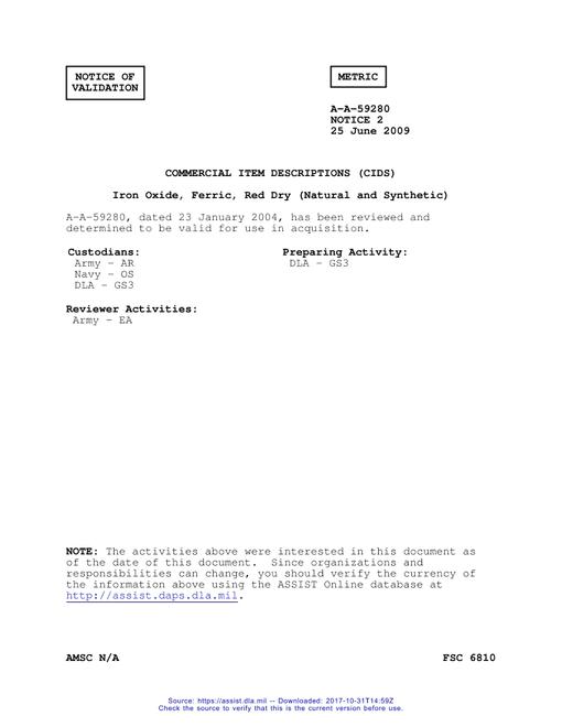 CID A-A-59280 Notice 2 - Validation 2