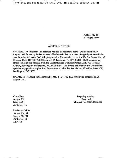 AIA NASM1312-19