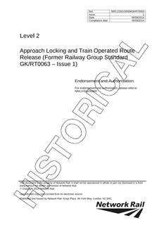 NR NR/L2/SIG/30009/GKRT0063 ISSUE 1