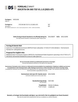 DANSK DSF/ETSI EN 303 722 V1.1.0 (2021-07)