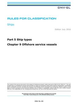 DNV DNVGL-RU-SHIPS PART 5 CHAPTER 9