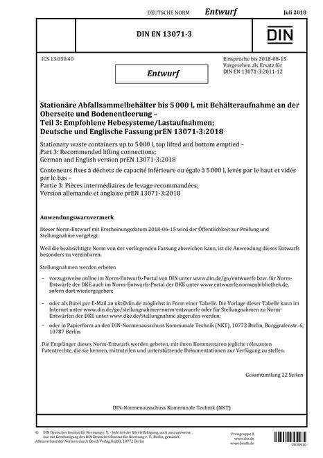 DIN EN 13071-3 - DRAFT