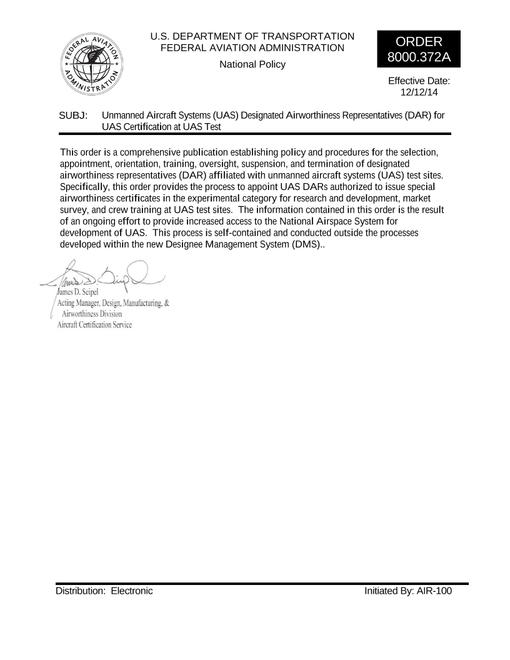FAA FO 8000.372A