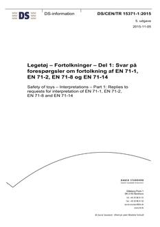 DANSK DS/CEN/TR 15371-1