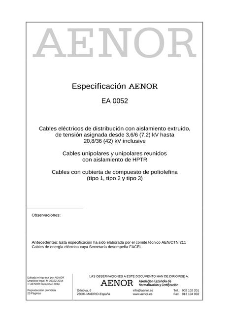 AENOR EA 0052