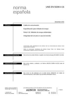 AENOR UNE-EN 50289-4-16