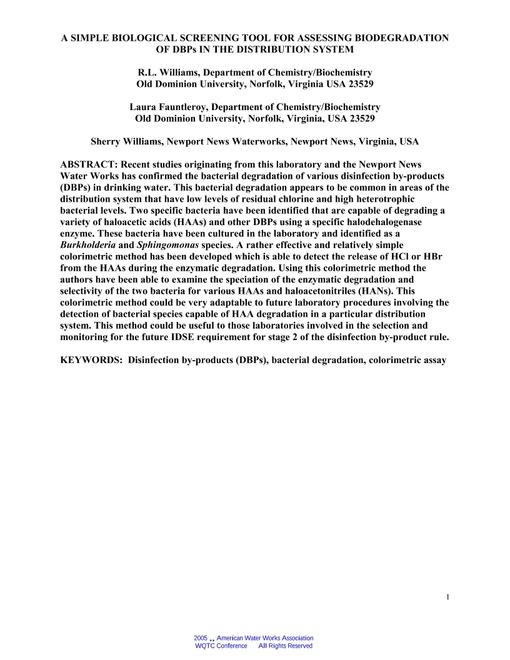 AWWA WQTC62485
