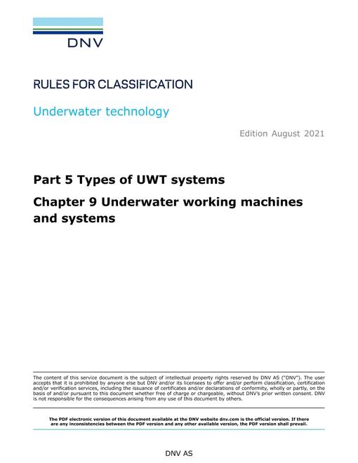 DNV DNV-RU-UWT-PART 5 CHAPTER 9