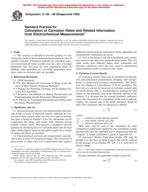 ASTM G102-89(1999)