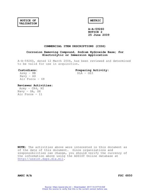 CID A-A-59260 Notice 2 - Validation 2