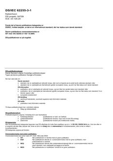 DANSK DS/IEC 62255-3-1
