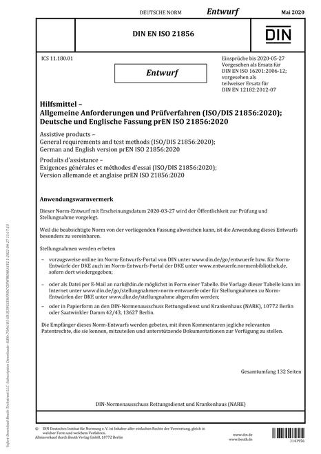 DIN EN ISO 21856 - DRAFT