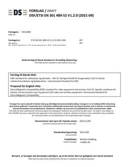 DANSK DSF/ETSI EN 301 489-52 V1.2.0 (2021-09)