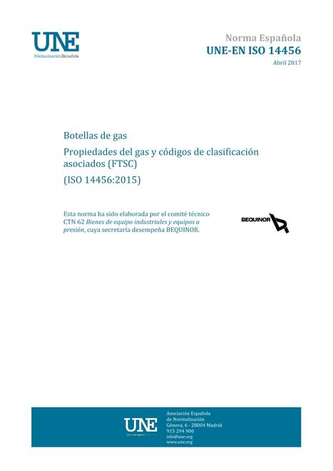 AENOR UNE-EN ISO 14456