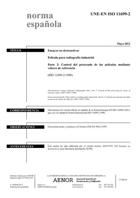 AENOR UNE-EN ISO 11699-2