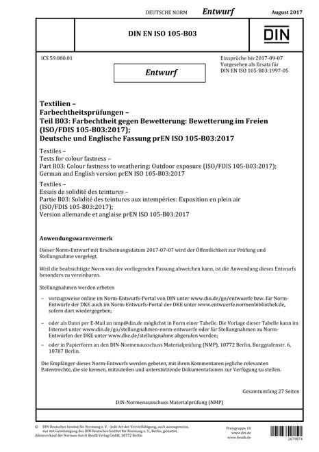 DIN EN ISO 105-B03 - DRAFT