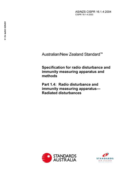 AS/NZS CISPR 16.1.4:2004