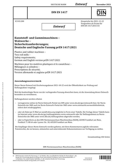DIN EN 1417 - DRAFT
