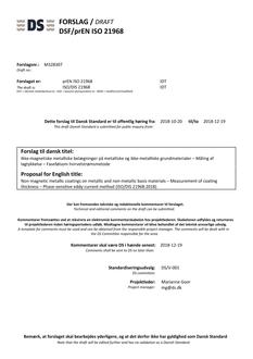 DANSK DSF/PREN ISO 21968