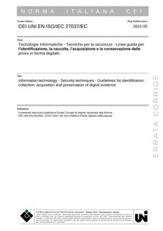 CEI UNI EN ISO/IEC 27037