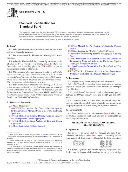 ASTM C778-17
